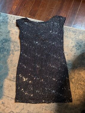 Allen B. By Allen Schwartz Black Sequin Mini Dress